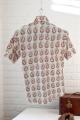Beige Floral Cotton Shirt