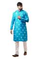 Sky Blue Bandhani Silk Kurta