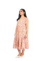 Amber Petal Smocking Handblock Cotton Strap Dress
