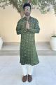 Green Bandhani Modal Silk Kurta