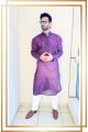 Purple Bandhani Cotton Kurta