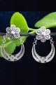Chandbali Floral Silver Filigree Stud Earrings