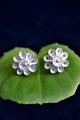 Silver Filigree Forget Me Not Teensy Stud Earrings