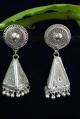 Silver Filigree Pyramid Medial Stud Jhumki