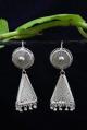 Triangle Pyramid Stud Medial Silver Filigree Jhumki